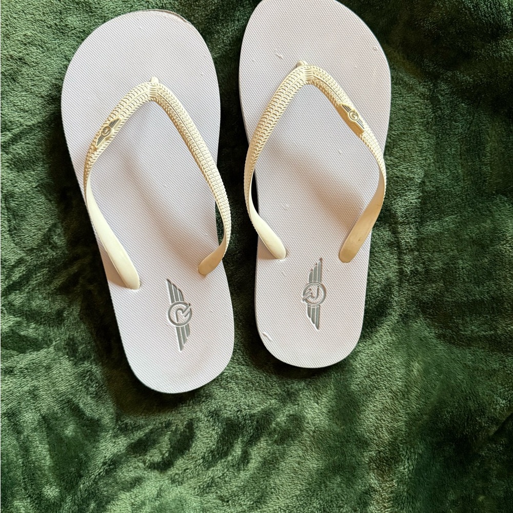 Cream Flip Flops with Cream Straps